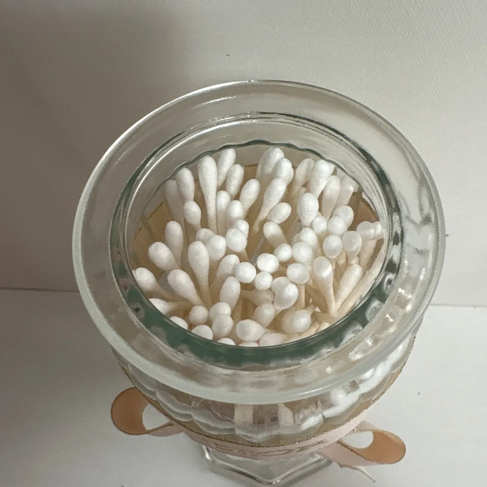Dior Ribbon Jar Glass Container Clear Lid Covered